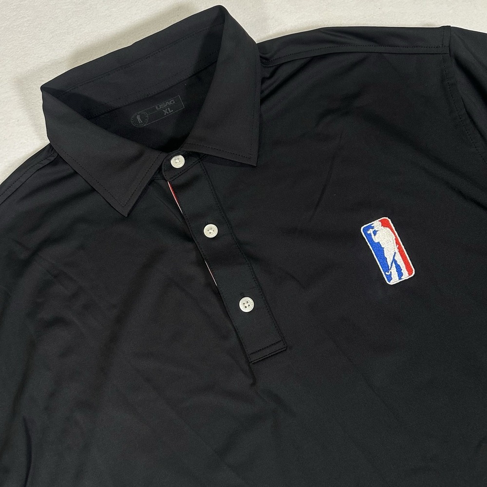 USAG U Suck At Golf Polo Shirt Men's‎ XL Black Performance Stretch Embroidery